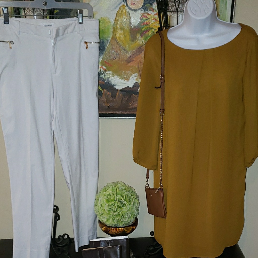 H&M Camel Brown Babydoll dress